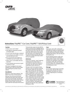 Instructions: PolyPRO™1 Car Cover, PolyPRO™1