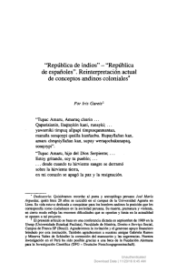"Republica de indios" - "Republica de espanoles". Reinterpretacion