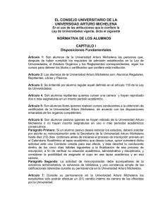 Normativa de los Alumnos - Universidad Arturo Michelena