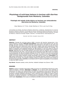 Physiology of acid-base balance in bovines with