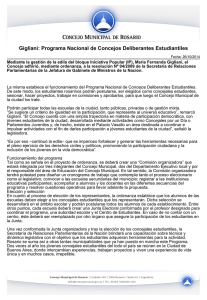 Gigliani: Programa Nacional de Concejos Deliberantes Estudiantiles