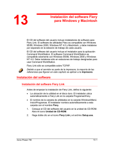 Instalación del software Fiery para Windows y Macintosh