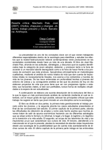 Reseña crítica: Machado Pais, José (2007). Chollos, chapuzas y