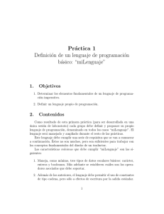 Práctica 1 Definición de un lenguaje de programación básico