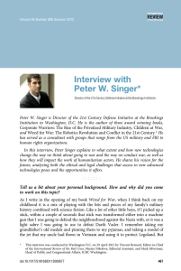 Interview with Peter W. Singer
