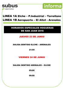LINEA 1A Elche – P.Industrial – Torrellano LINEA 1B Aeropuerto