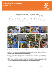 120 voluntarios de Epsa y Cementos Argos pintan escuela