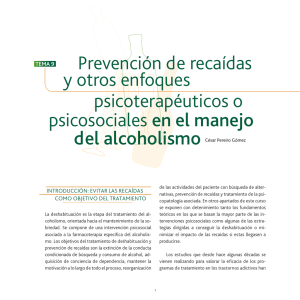 del alcoholismo Prevención de recaídas y otros enfoques