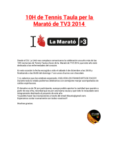 10H de Tennis Taula per la Marató de TV3 2014
