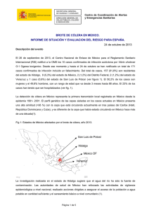 Brote de Cólera en México. Informe de situación y Evaluación