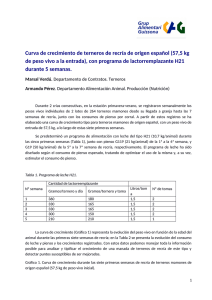 Curva de crecimiento de terneros de recría de origen español (57,5
