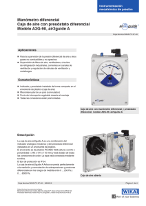 Manómetro diferencial Caja de aire con presóstato diferencial