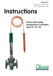 Instructions. Clorius Self-acting Temperature Controllers type V2, V4