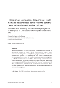 Federalismo y Democracia: dos principios funda