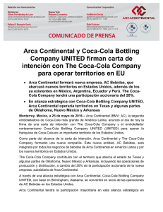 Arca Continental y Coca-Cola Bottling Company UNITED firman