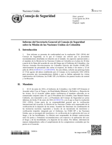 Informe del Secretario General sobre la Misión de las Naciones