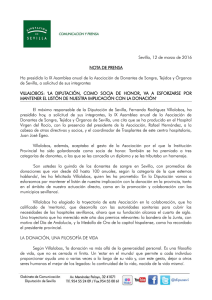 Sevilla, 12 de marzo de 2016 NOTA DE PRENSA Ha presidido la IX