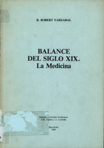 BALANCE DEL SIGLO XIX. La Medicina