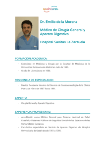 Dr. Emilio de la Morena Médico de Cirugía General y Aparato