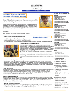 Page 1 WEEKLY FAMILY NEWSLETTER Week 6: October 5th