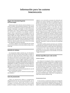 Información para los autores Inmunología