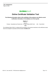 Online Certificate Validation Tool