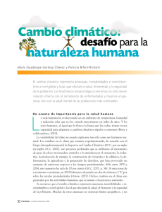 naturaleza humana Cambio climático: C li á i nanatu Camb uraleza