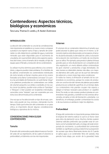 Contenedores: Aspectos tecnicos, biologicos y economicos