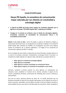 Havas PR España, la consultora de comunicación mejor valorada