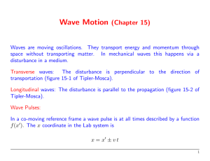 Wave Motion (Chapter 15)
