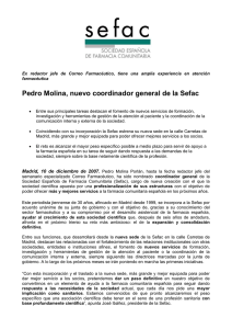 Pedro Molina, nuevo coordinador general de la Sefac