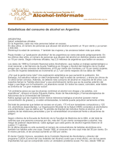 Estadísticas del consumo de alcohol en Argentina