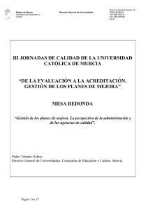 III JORNADAS DE CALIDAD DE LA UNIVERSIDAD CATÓLICA DE