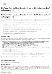 Hotfix de Cisco IAC 3.1.1 1 (hotfix de marea del Orchestrator 2.3.5