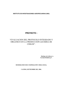 PROYECTO : —EVALUACION DEL PROTOCOLO INTEGRADO Y