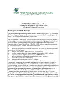 Resumen del documento GEF/C.38/7 Reforma del Programa de