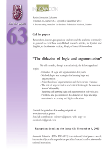 The didactics of logic and argumentation - CECyT No. 5