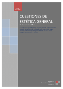 Nº 11, 2012 Edición Especial Cuestiones de Estética Dr. Norbert