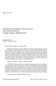 Giuseppe Ungaretti. Una poetica della migrazione