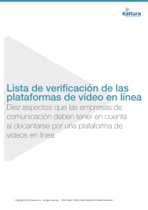 Lista de verificación de las plataformas de vídeo en línea