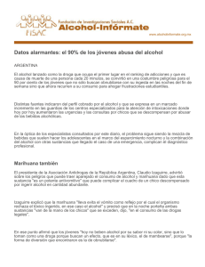 Datos alarmantes: el 90% de los jóvenes abusa del alcohol
