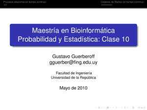 Maestría en Bioinformática Probabilidad y Estadística: Clase 10