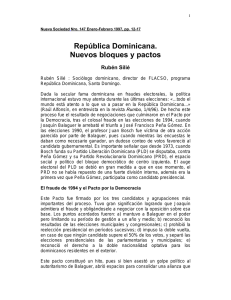 República Dominicana. Nuevos bloques y pactos