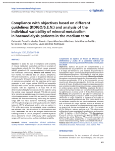 Compliance with objectives based on different guidelines (KDIGO