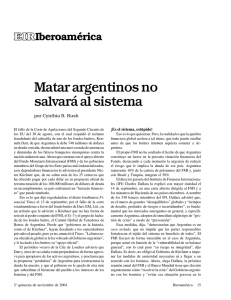 Matar argentinos no salvara´ al sistema