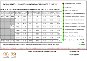 cati – sant mateu- vinaros bus schedules