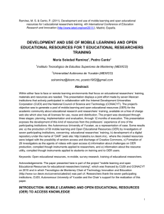 development and use of mobile learning and open educational