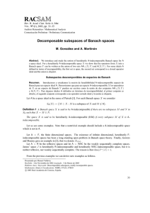 Decomposable subspaces of Banach spaces