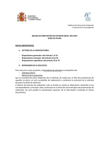 BOLSAS DE AMPLIACIÓN DE ESTUDIOS (BAE). AES 2014 GUÍA