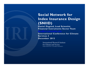 Index Insurance and Satellites: the IRI Perspective Social Network